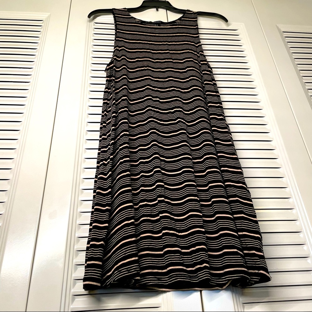 Black & Tan Striped Tank Dress